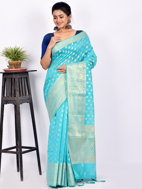 

AllSilks Blue Ethnic Motifs Saree