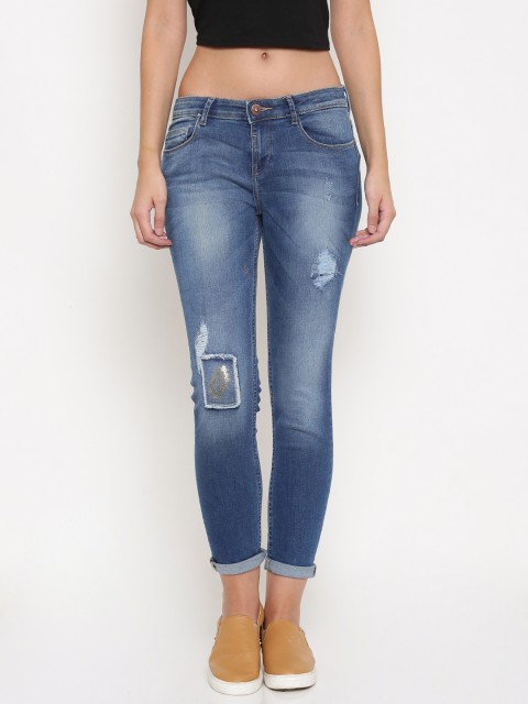 

Jealous 21 Women Blue Hottie Slim Fit Mid-Rise Mildly Distressed Stretchable Jeans