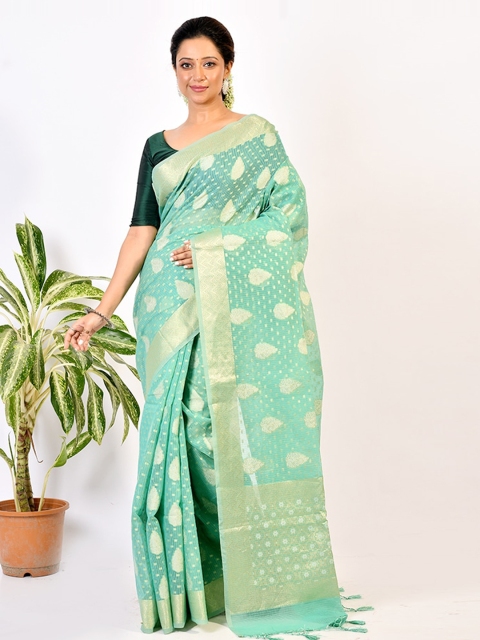 

AllSilks Green Ethnic Motifs Saree