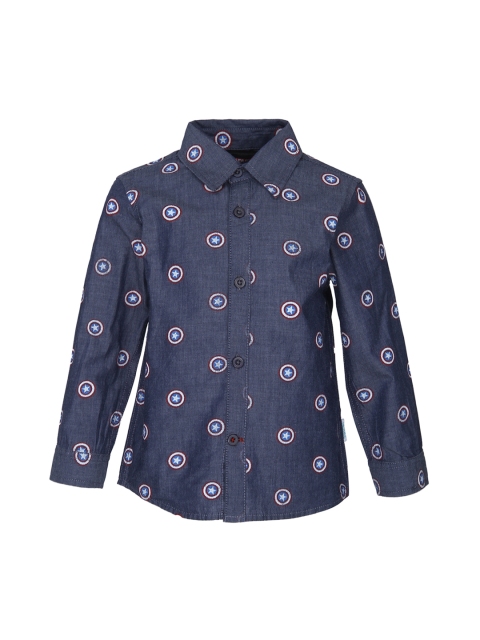 

Kids Ville Boys Navy Blue Captain America Printed Shirt