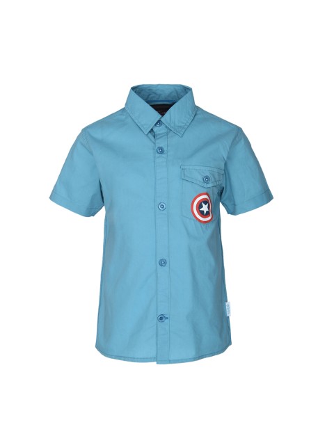 

Kids Ville Boys Blue Captain America Printed Shirt