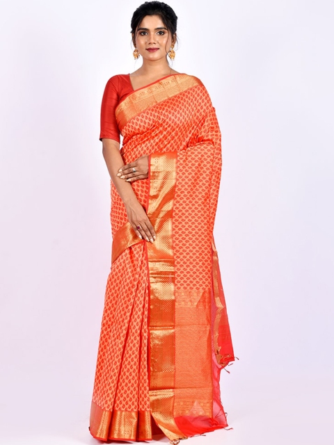 

AllSilks Ethnic Motifs Pure Cotton Saree, Pink