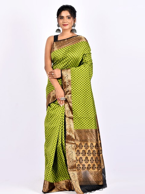 

AllSilks Ethnic Motifs Pure Cotton Saree, Green