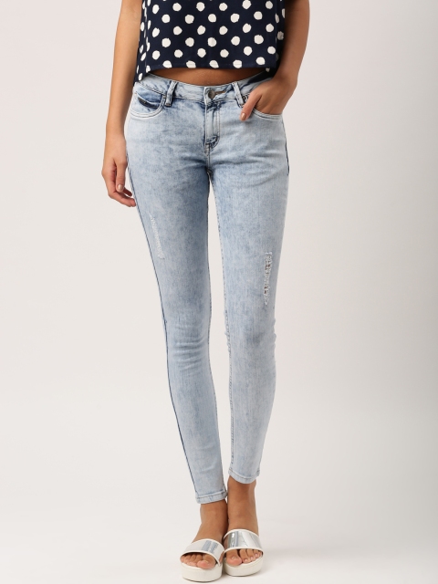 

Ms.Taken by Kriti Sanon Women Blue Regular Fit Mildly Distressed Stretchable Jeans