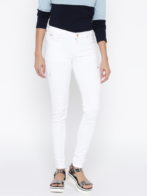 

Ms.Taken Women White Skinny Fit Mid-Rise Clean Look Stretchable Jeans