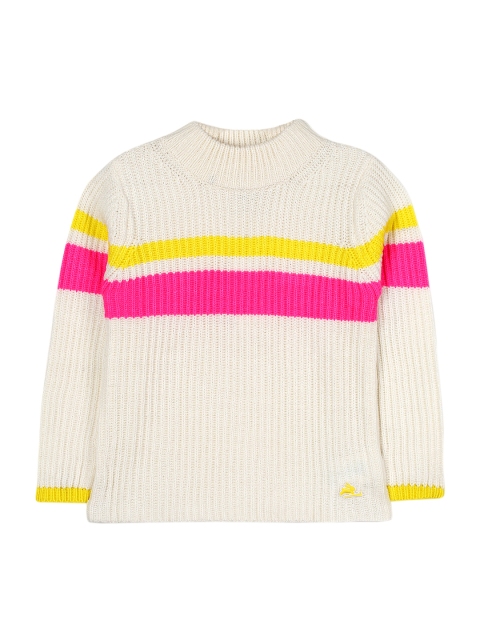 

Cherry Crumble Unisex Cream-Coloured & Pink Striped Sweater
