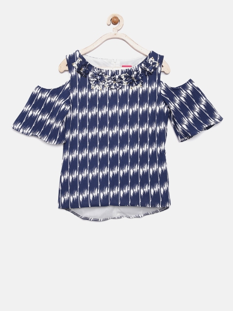 

Tiny Girl Girls Navy Printed Top, Navy blue