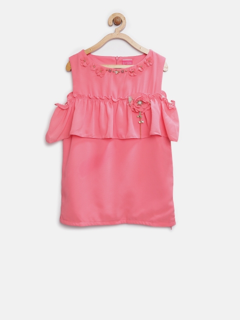 

Tiny Girl Peach-Coloured Ruffled Top