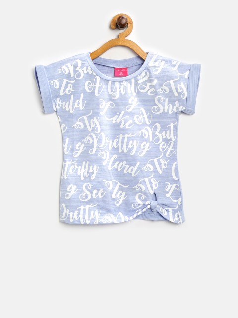 

Tiny Girl Blue & White Printed Top