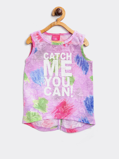 

Tiny Girl Girls Lavender Printed A-Line Top