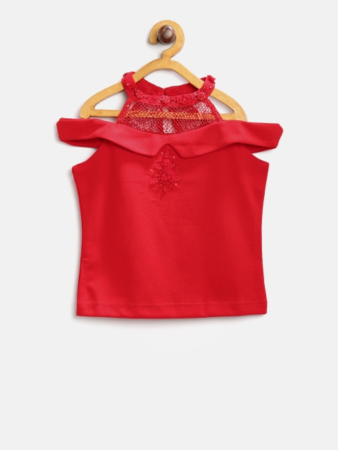 

Tiny Girl Red Embellished Top