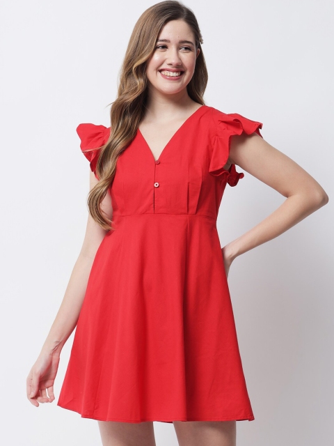 

VANCA ECO Red Solid Mini Dress