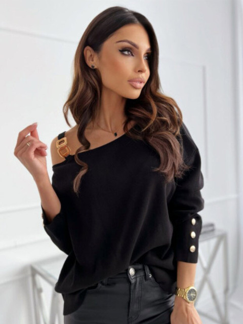 

BoStreet Women Black Extended Sleeves Top