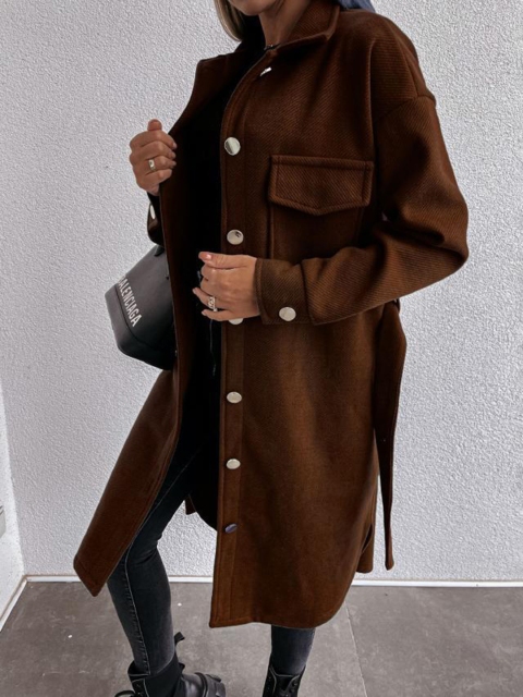 

BoStreet Women Brown Longline Cape Jacket