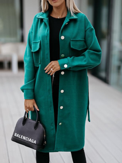 

BoStreet Women Green Longline Cape Jacket