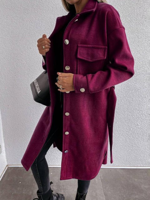 

BoStreet Women Maroon Longline Open Front Jacket