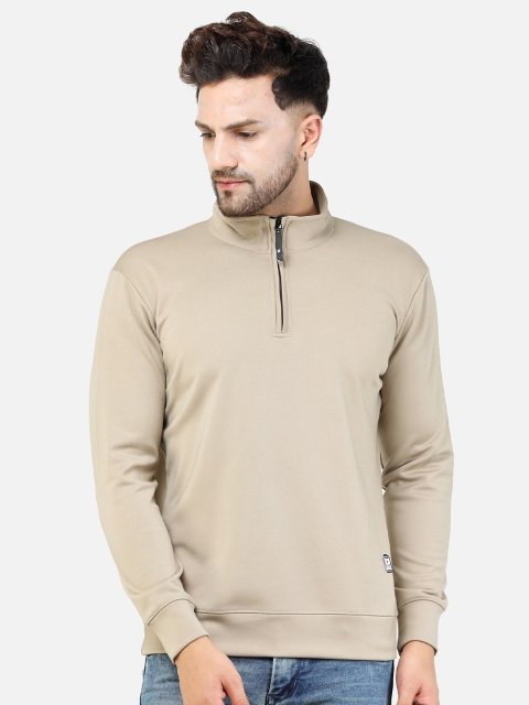 

COLVYNHARRIS JEANS Men Cream-Coloured Solid Pullover
