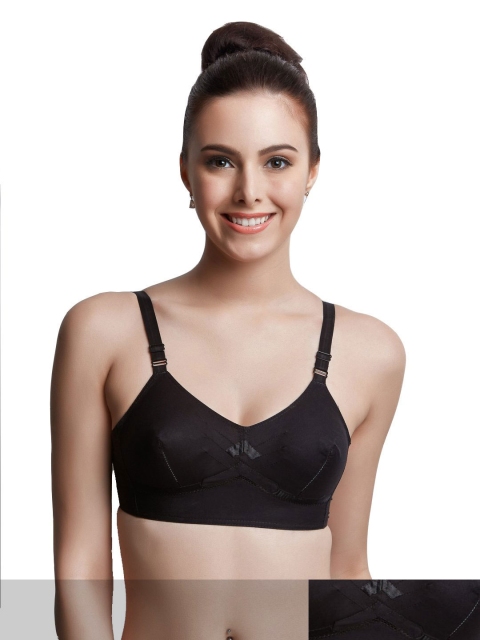 

Libertina Pack of 2 Black Non Padded Cotton Bra