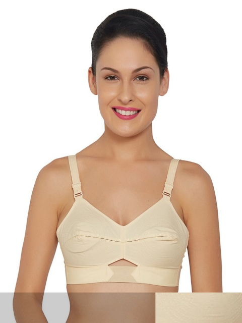

Libertina Beige Pack of 2 Cotton Strap Yoga Non Padded Bra