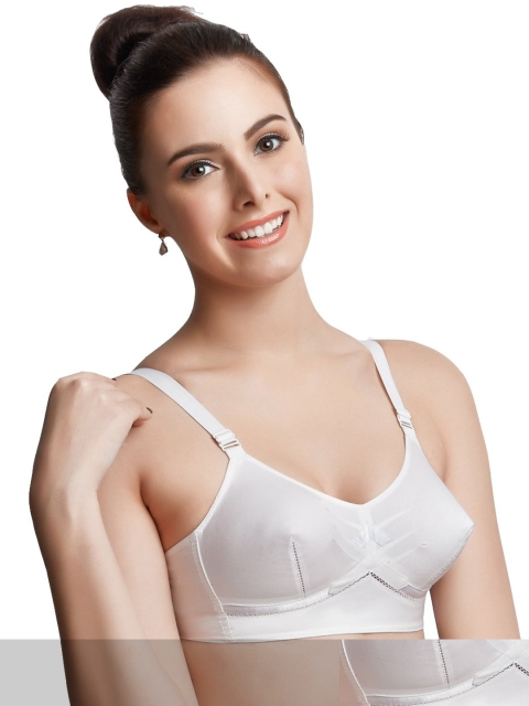 

Libertina Pack of 2 White Solid Non Padded Cotton T-Shirt Bra