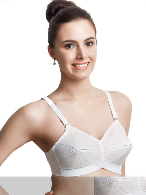 

Libertina Women Pack Of 2 White Solid Cotton Non Padded Bra