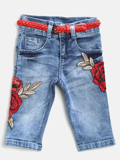 

Tiny Girl Blue Washed Embroidered Patchwork