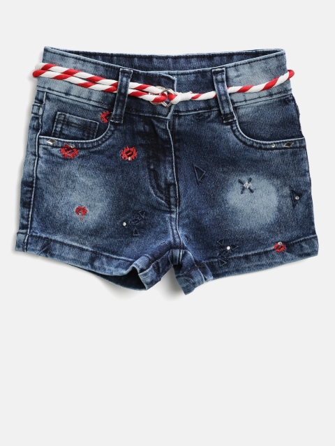 

Tiny Girl Blue Washed Embroidered Denim Shorts
