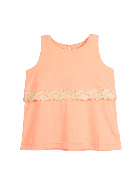 

Cherry Crumble Girls Peach-Coloured Solid Top