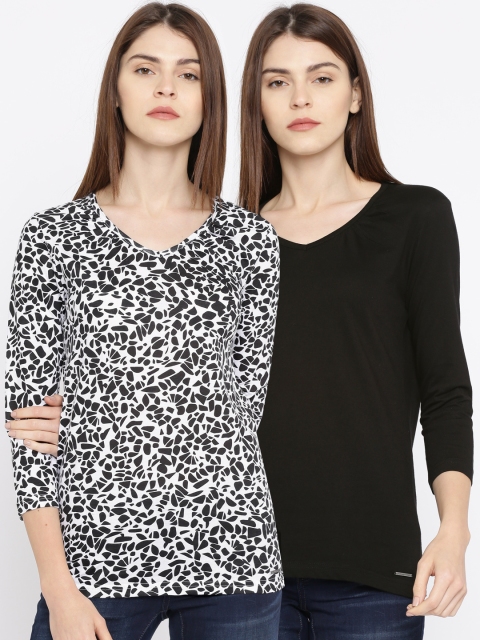 

Roadster Women Pack of 2 T-shirts, Black