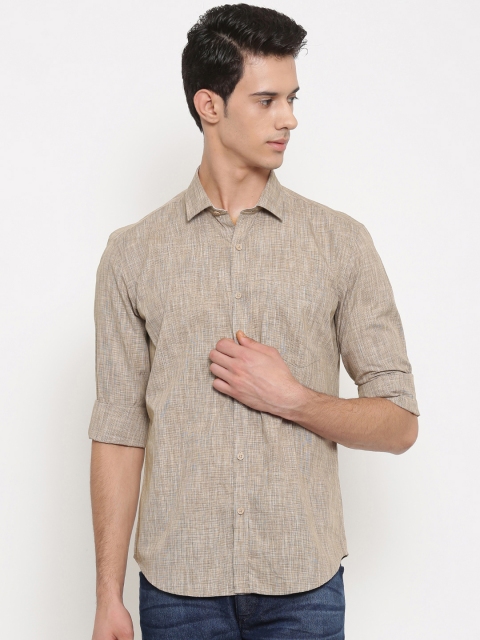 

Lombard Men Beige Slim Fit Self Design Casual Shirt