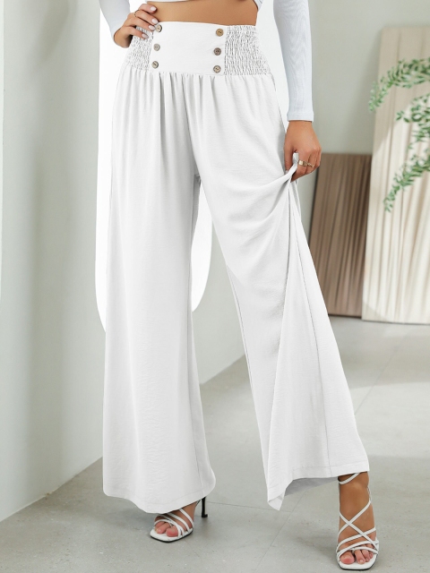 

BoStreet Women White Flared Trousers