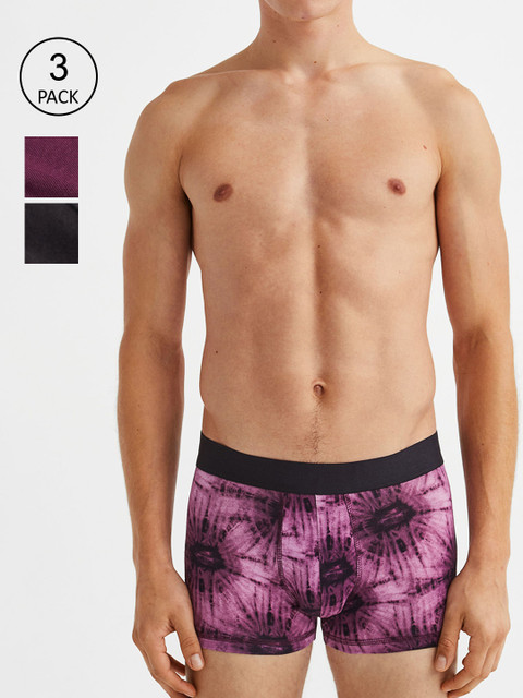 

H&M Men 3-Pack Cotton Short Trunks, Purple