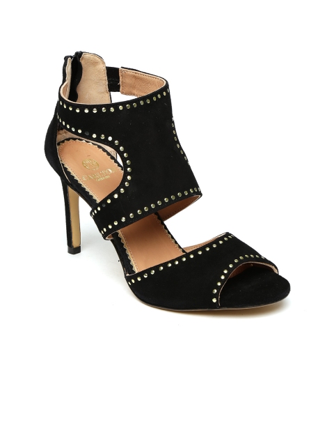 

Carlton London Women Black Studded Leather Heels