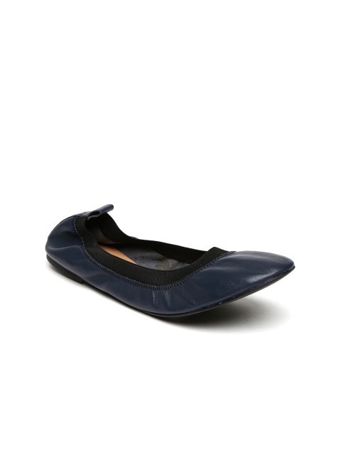 

Carlton London Women Navy Blue Solid Leather Ballerinas