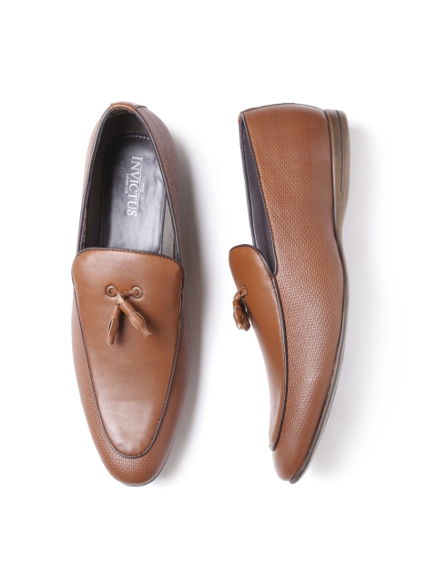 

INVICTUS Men Brown Tasselled Textured Semiformal Slip-Ons