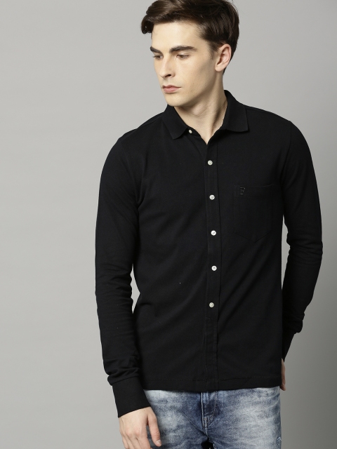

French Connection Men Black Solid Casual Shirt