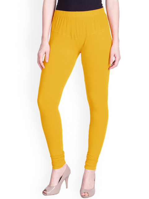 

LYRA Women Yellow Solid Churidar-Length Leggings