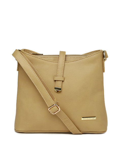 

David Jones Beige Solid Sling Bag