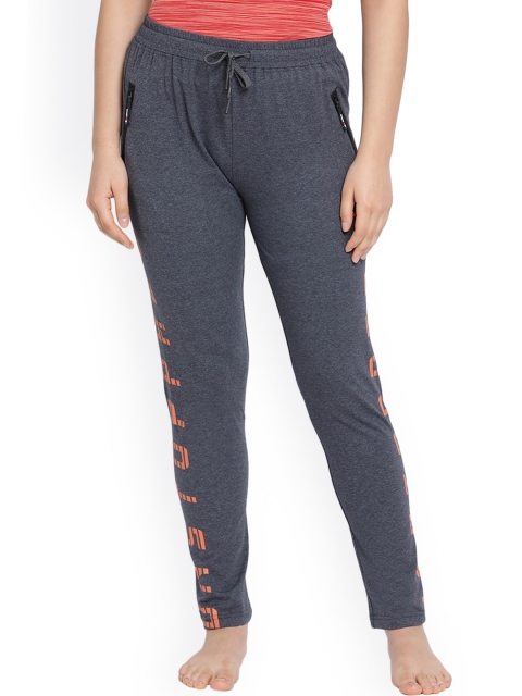 

LYRA Women Charcoal Typography -Printed Yoga Track Pant
