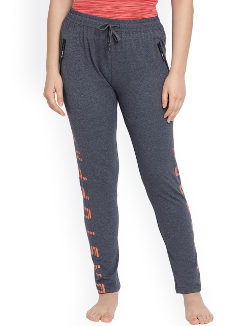 

LYRA Women Charcoal Melange Printed Lounge Pants