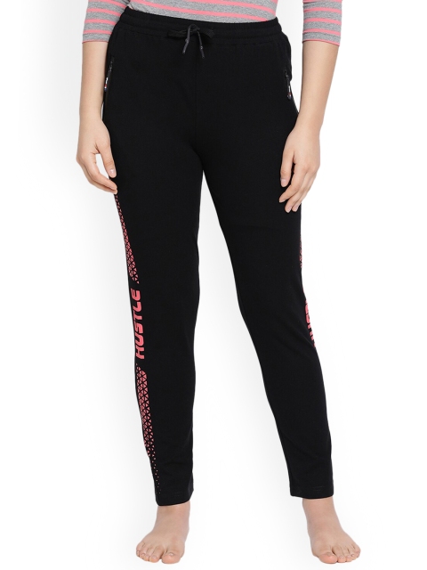 

LYRA Women Black Typography Printed Yoga Track Pant