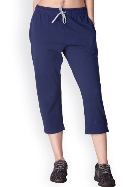 

LYRA Women Navy Blue Solid Three-Fourth Length Yoga Track Pant