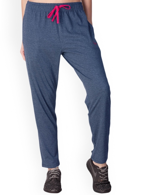 

LYRA Women Plus Size Blue Solid Track Pants