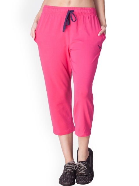

LYRA Women Fuchsia-Colored Solid Three-Forth Length Yoga Track Pant