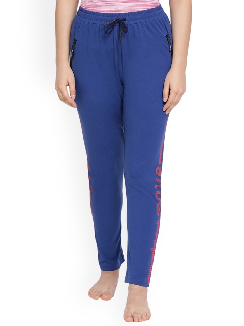 

LYRA Women Blue Graphic Printed Regular-Fit Yoga Track Pant