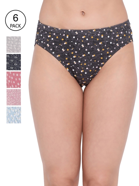 

LYRA Women Pack Of 6 Assorted Pure Cotton Bikini Briefs
