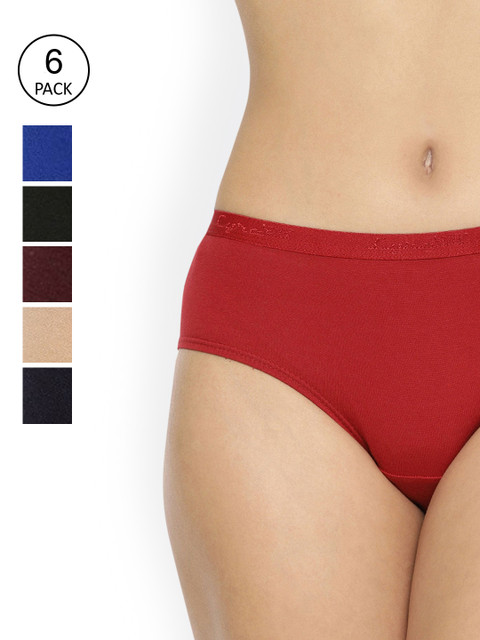 

LYRA Women Pack Of 6 Assorted Hipster Cotton Briefs