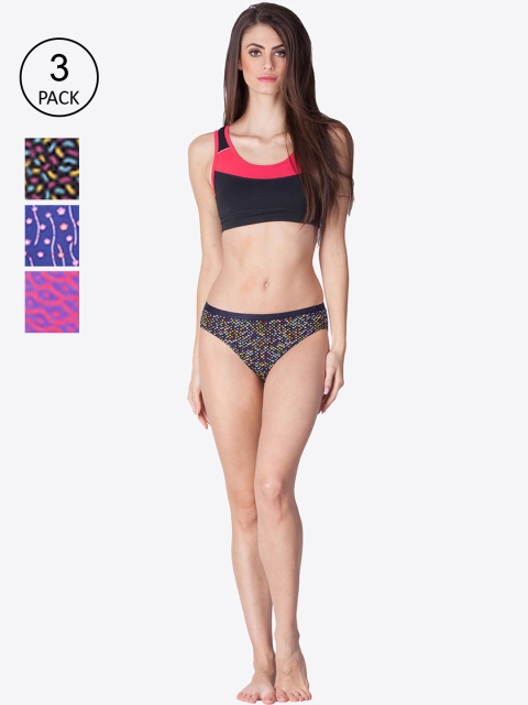 

LYRA Women Pack Of 3 Assorted Bikini Cotton Briefs