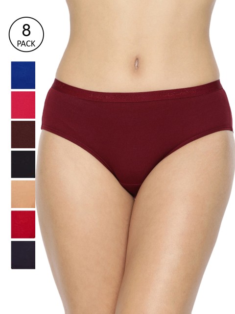 

LYRA Women Pack Of 8 Assorted Cotton Briefs