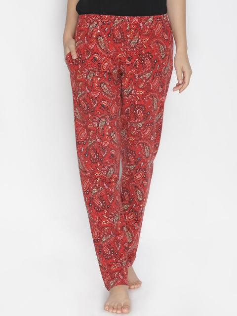 

Lyra Women Maroon Printed Pure Cotton Lounge Pants